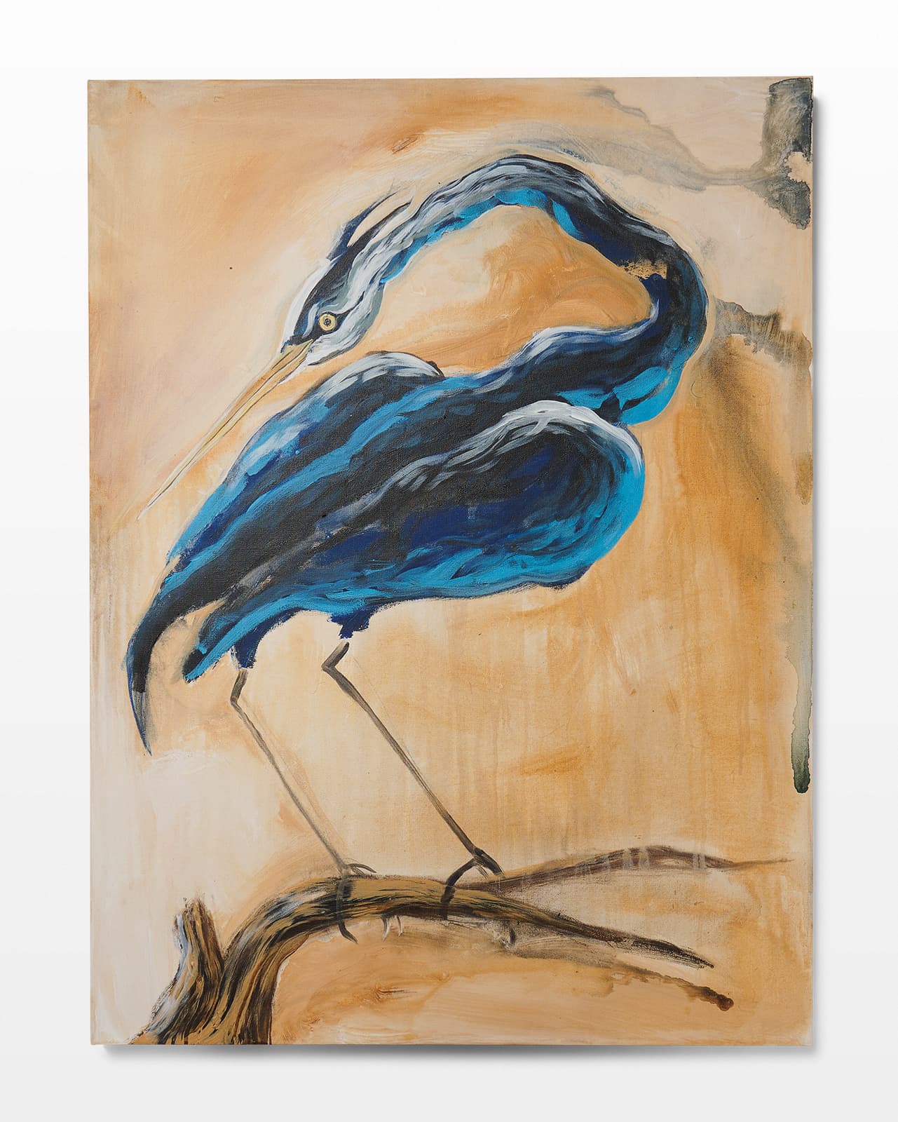 AR357 Blue Heron B Cleared Art Painting Prop Rental ACME Brooklyn