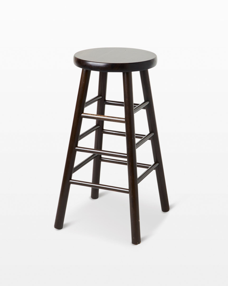 ST118 Warren Dark Brown Stool Prop Rental | ACME Brooklyn