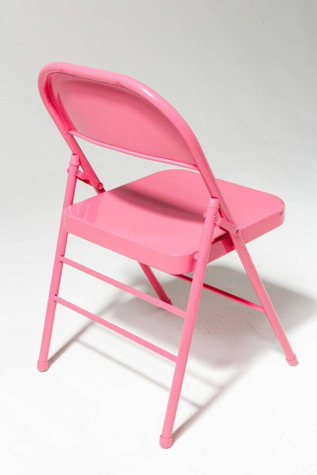 CH443 Pink Folding Chair Prop Rental ACME Brooklyn