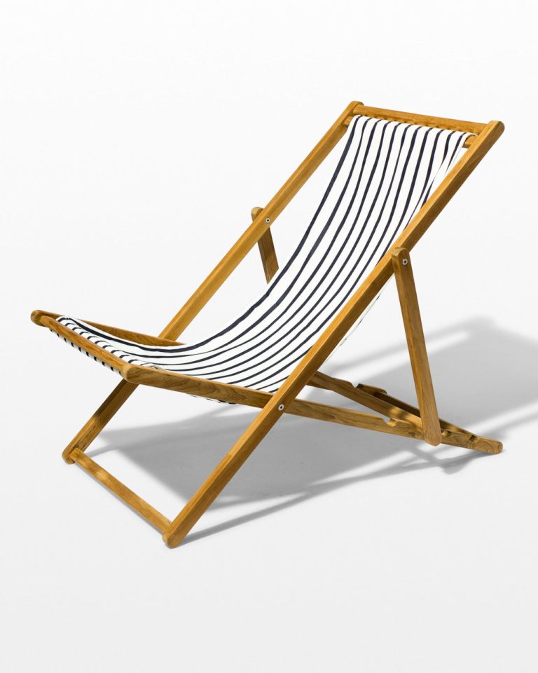 CH576 Lagos Stripe Teak Sling Chair Prop Rental - ACME Brooklyn