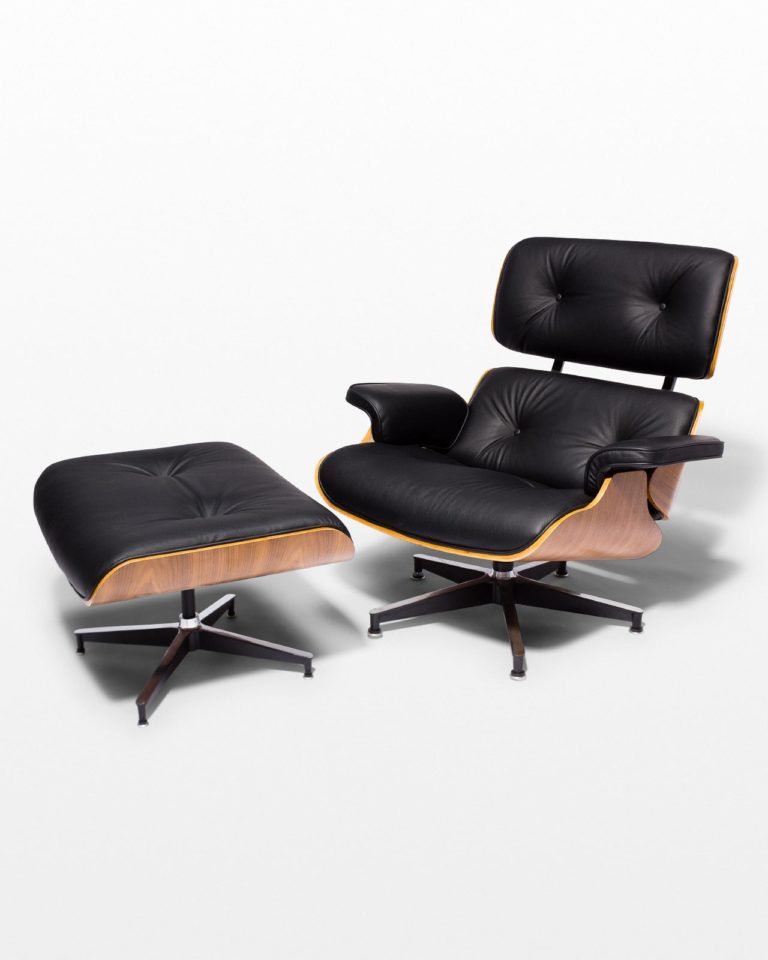 Кресло eames style lounge chair ottoman black premium u s version