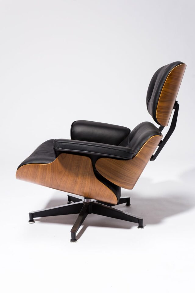 Кресло eames style lounge chair ottoman black premium u s version