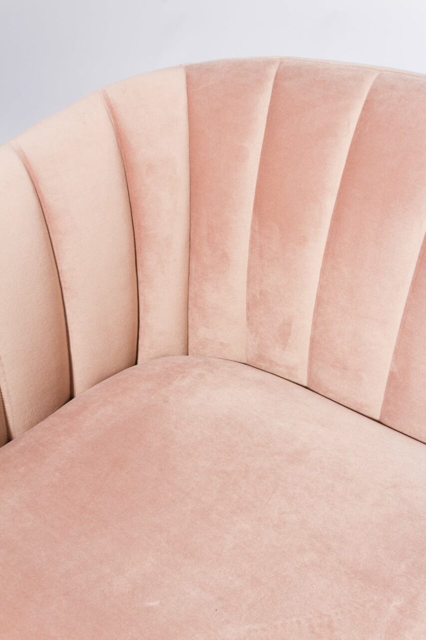 CO066 Louise Rose Gold Velvet Loveseat Prop Rental ACME