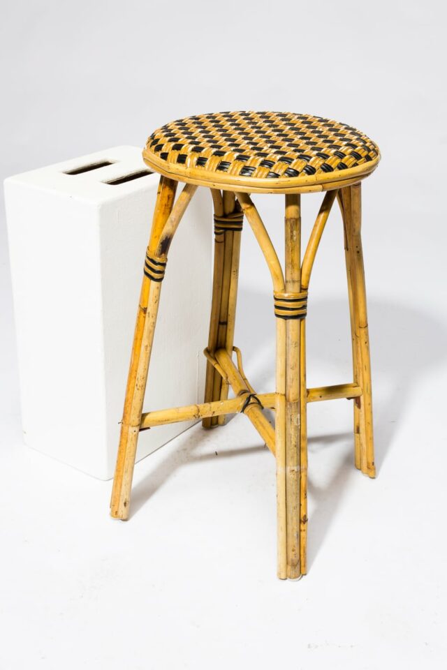 St199 Checker Bamboo Stool Prop Rental Acme Brooklyn