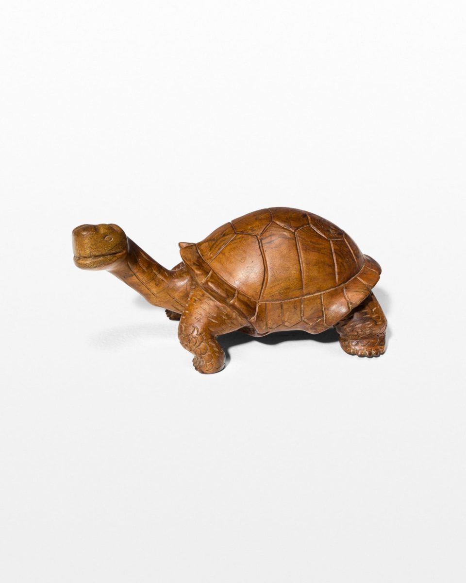 TA337 Toni Carved Wooden Turtle Prop Rental | ACME Brooklyn