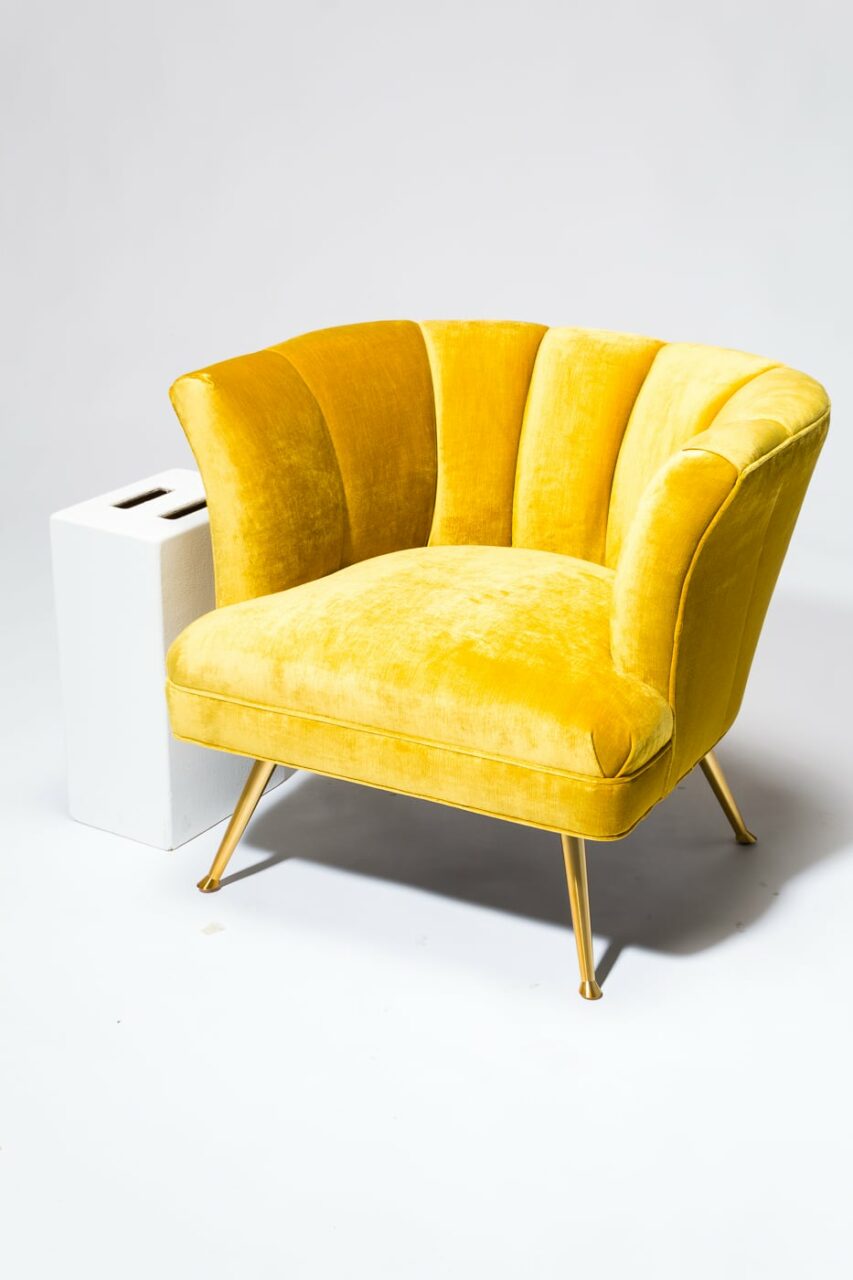 yellow scallop chair