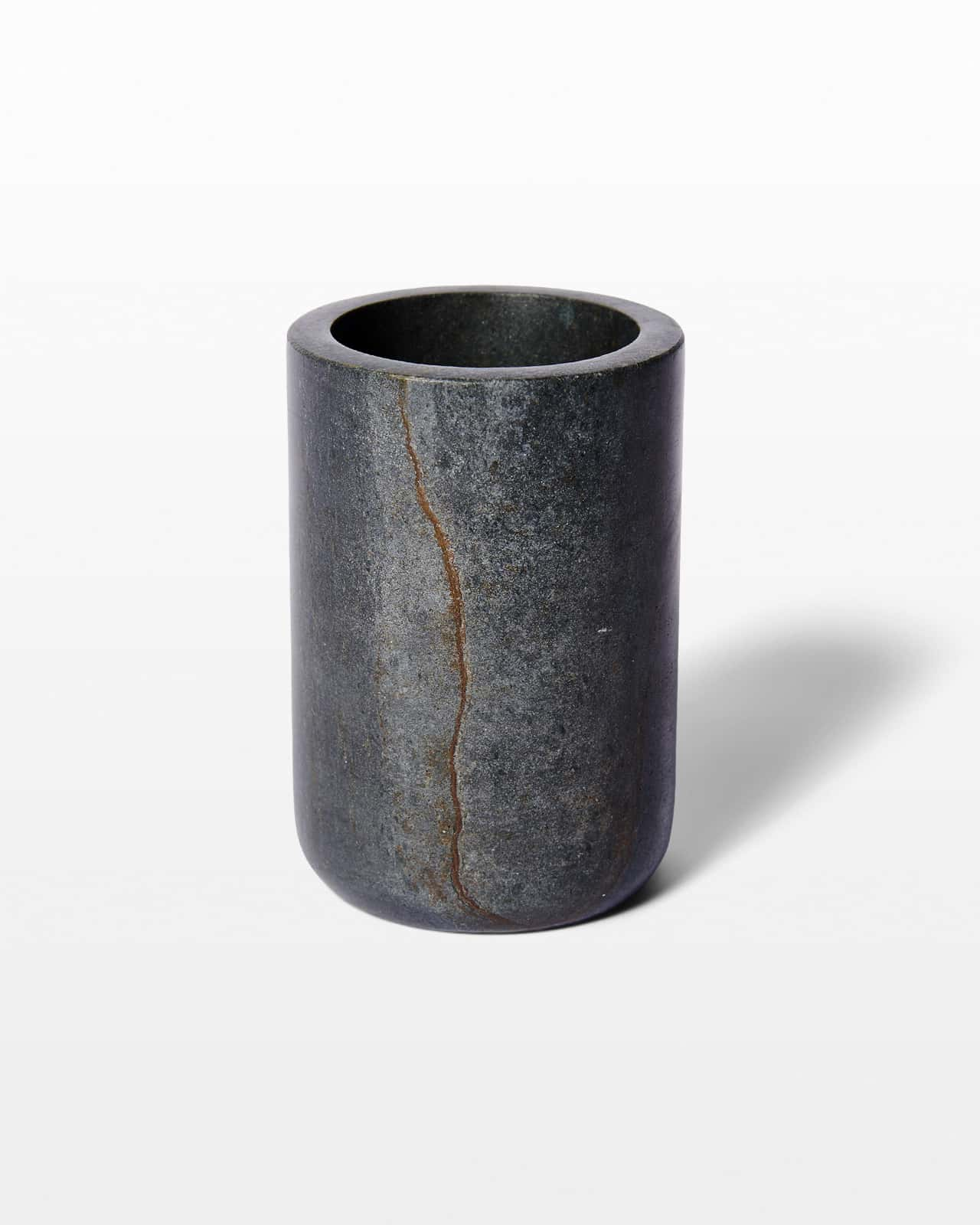 OF053 Ayer Black Marble Pencil Cup Prop Rental - ACME Brooklyn