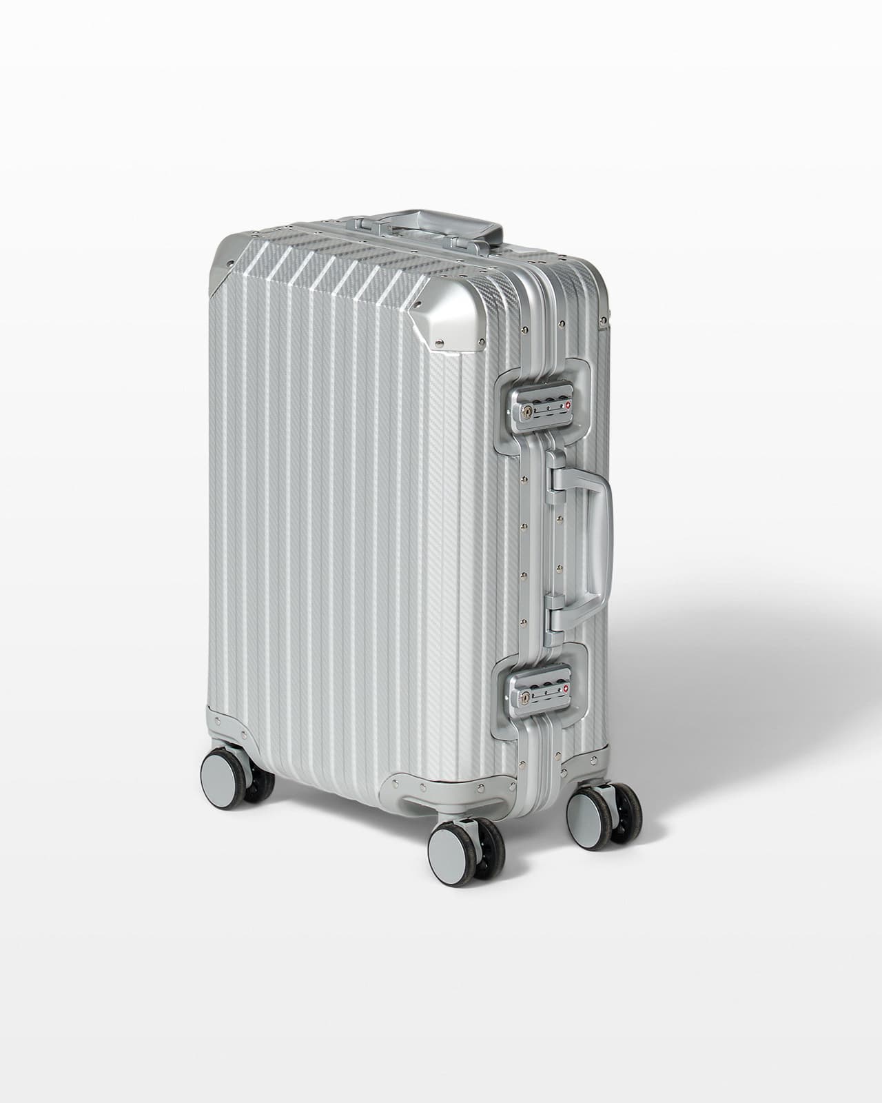 TL172 Dante Small Aluminum Rolling Suitcase Prop Rental - ACME Brooklyn